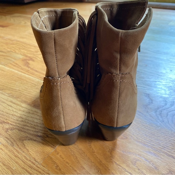 Sam Edelman Boots Women’s 6.5 Leather Suede Fringe Louie Side Zip Western - Picture 6 of 12
